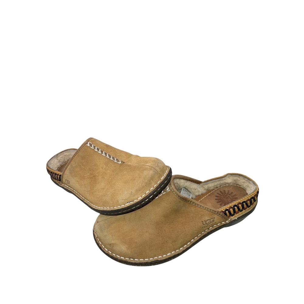 UGG Australia Suede‎ Clogs Women's Shoes Brown Warm Cottagecore Comfort - Picture 4 of 11